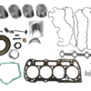Pistones con anillos de alta precisión
Empaquetadura completa (superior e inferior)
Tuercas y tornillos de biela reforzados
Bujes de biela y buje eje de levas
Casquetes de biela y de bancada
Retenedor delantero y trasero
Juego completo de arandelas
Válvulas de admisión y escape de alto desempeño KIT DE REPARACIÓN PERKINS 404C-22T